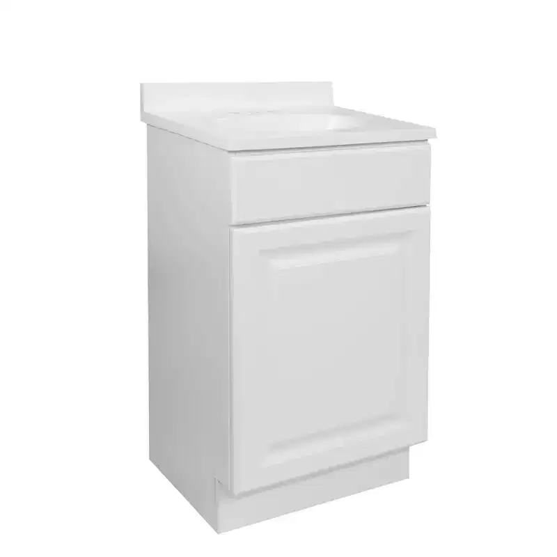 Plywood Bathroom Vanity with Cultured Marble Top 34.19''H x 19''W x 17''D