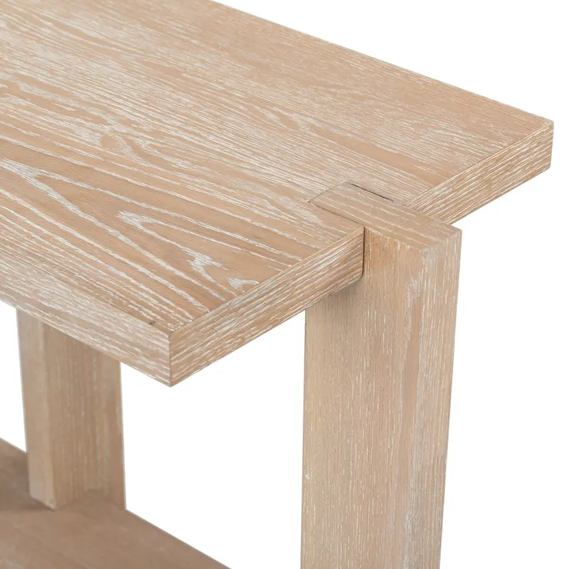 Rectangular Oak Veneer Wood Console Table - 48W x 20D x 30H
