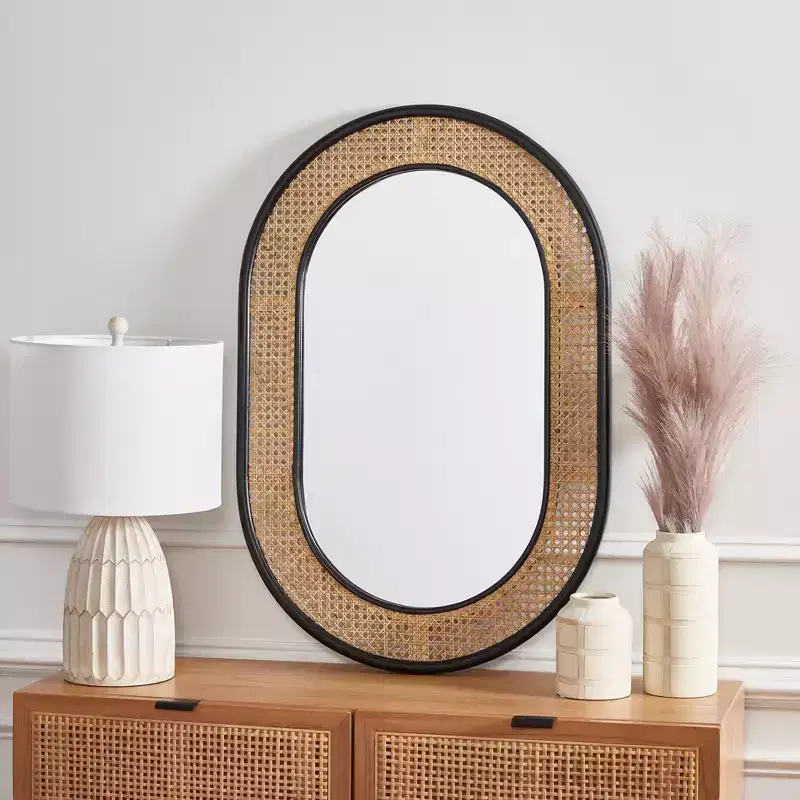 Cayce Mirror - 23.7 x 35.5 - MRR2020 - Black/Natural - Safavieh