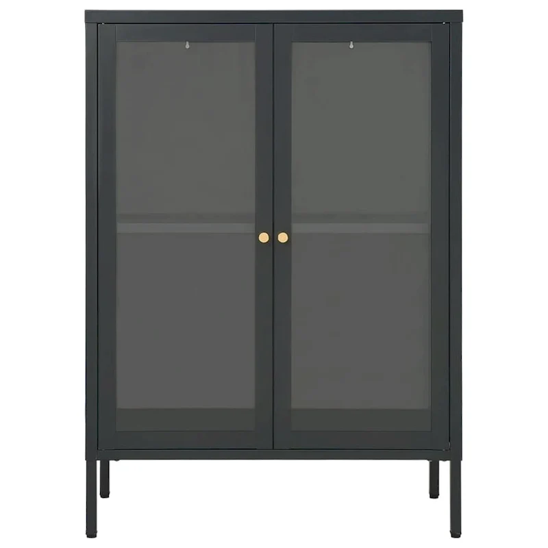 Sideboard Anthracite 29.5x13.8x41.3 Steel and Glass