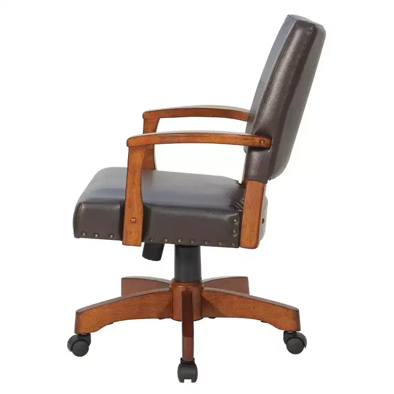 Deluxe Wood Bankers Chair Faux Leather - OSP Home Furnishings