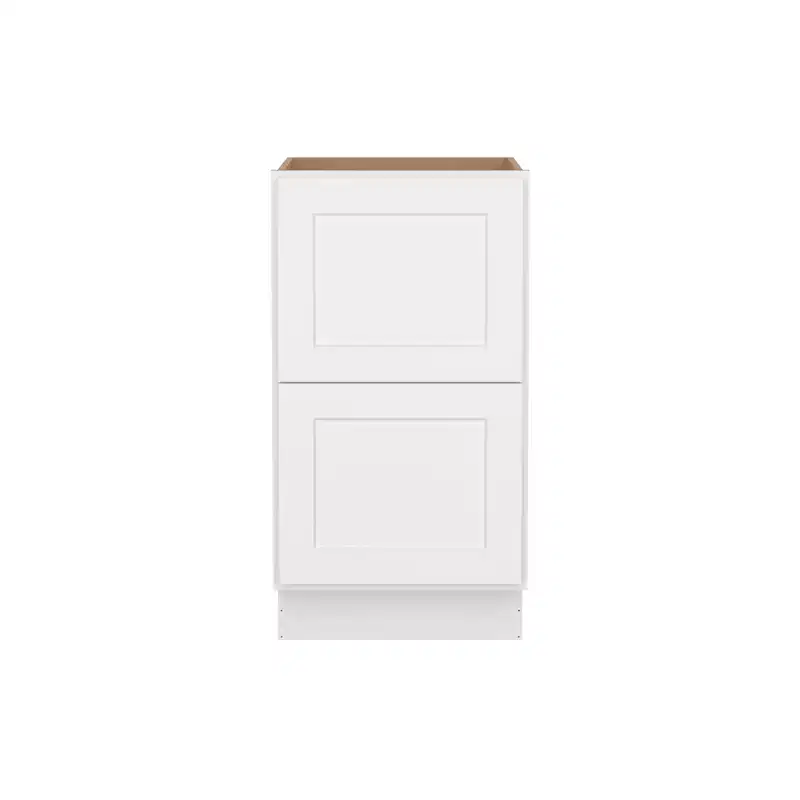 HOMLUX Easy-DIY Shaker White Ready to Assemble Drawer Base Kitchen Cabinet with 2 Drawers