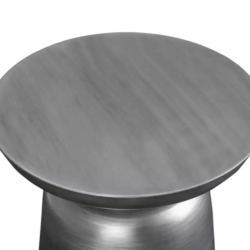 Round Metal Accent Side Table – Silver / Gold / Antique Copper / Gold-Black Ombré – 1 Piece