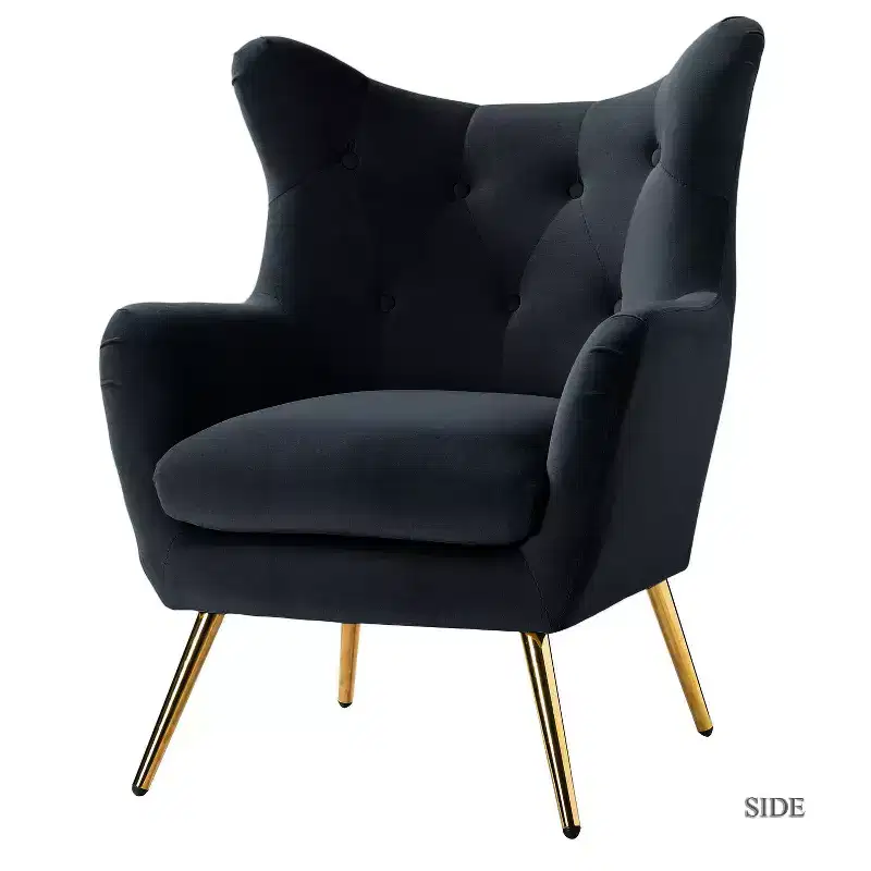 Godefroy Modern Upholstery Accent Chair velvet with Wingback | Karat Home