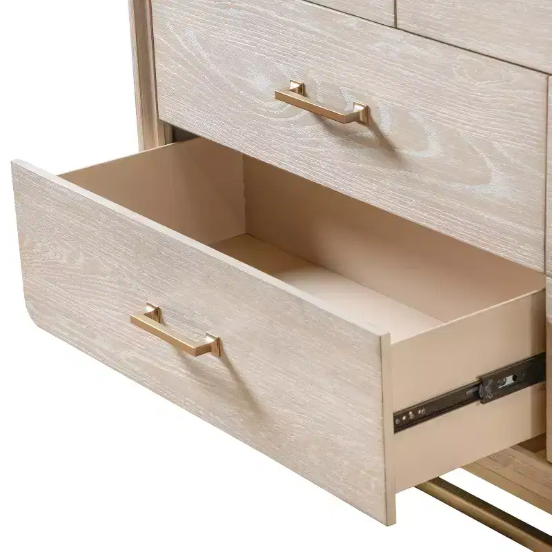 HOMES: Inside + Out 3pc Neovesi Wood 2 Nightstand and Dresser Set Boho Oak