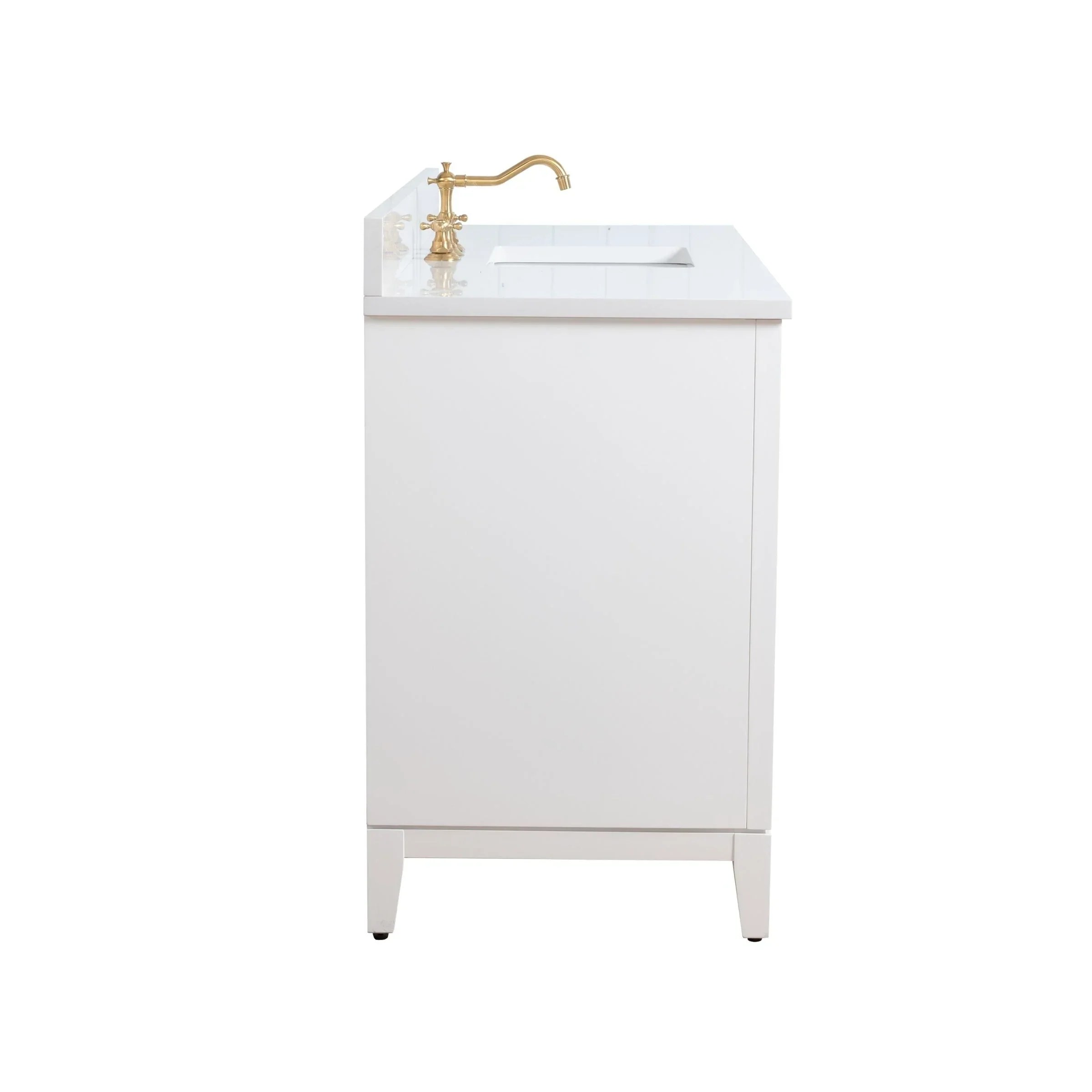 Vanity Art Bathroom Vanity with Ceramic Sink and Engineered Marble Top