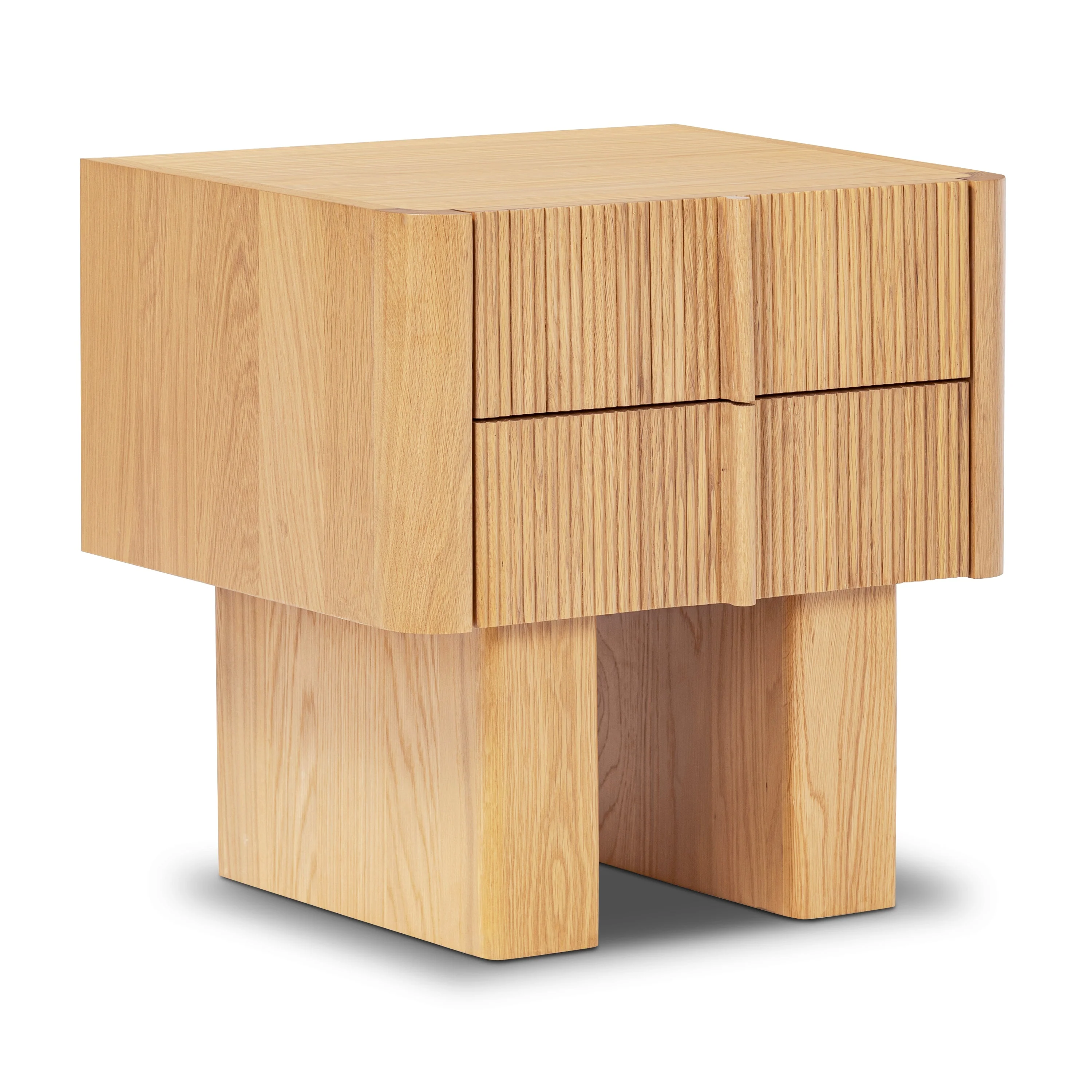 Modern Oak Oak Wood Nightstand for Bedroom