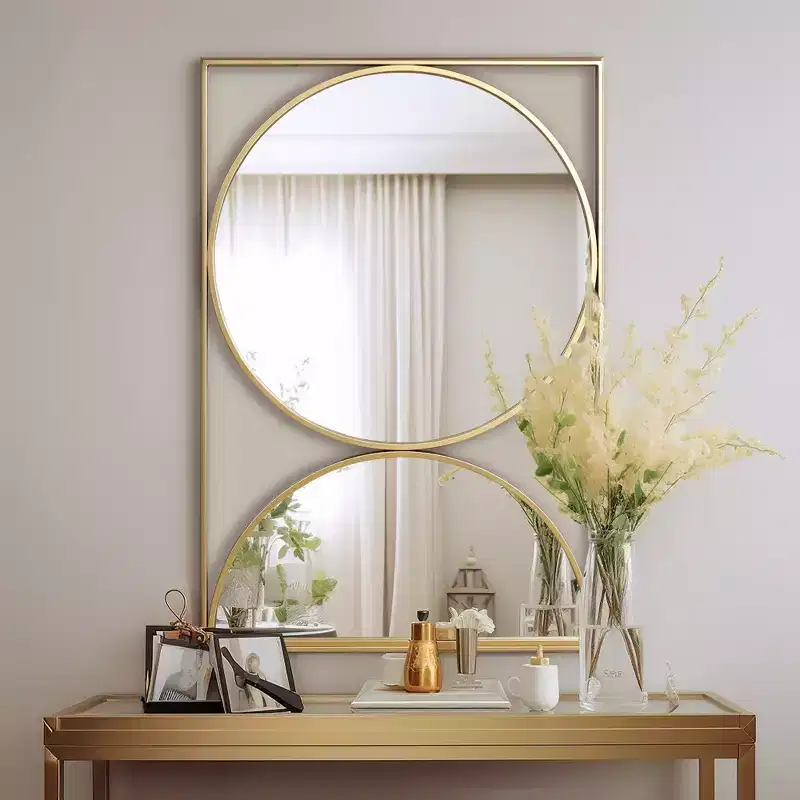 Gold Hourglass Frame Metal Accent Wall Mirror - 36x24 Inch