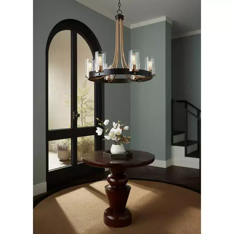 55 Downing Street Glenn 30 Wide Oak Veneer Pedestal Table