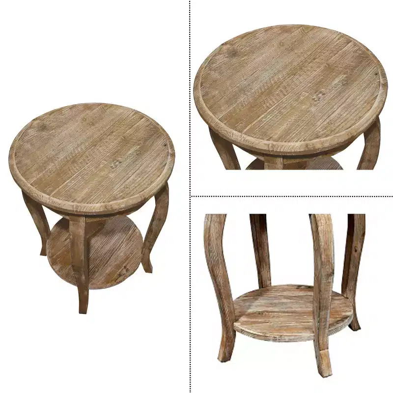 Round End Table Driftwood Brown - Alaterre Furniture
