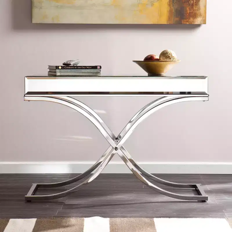 Ava Mirrored Console Table - Silver - SEI