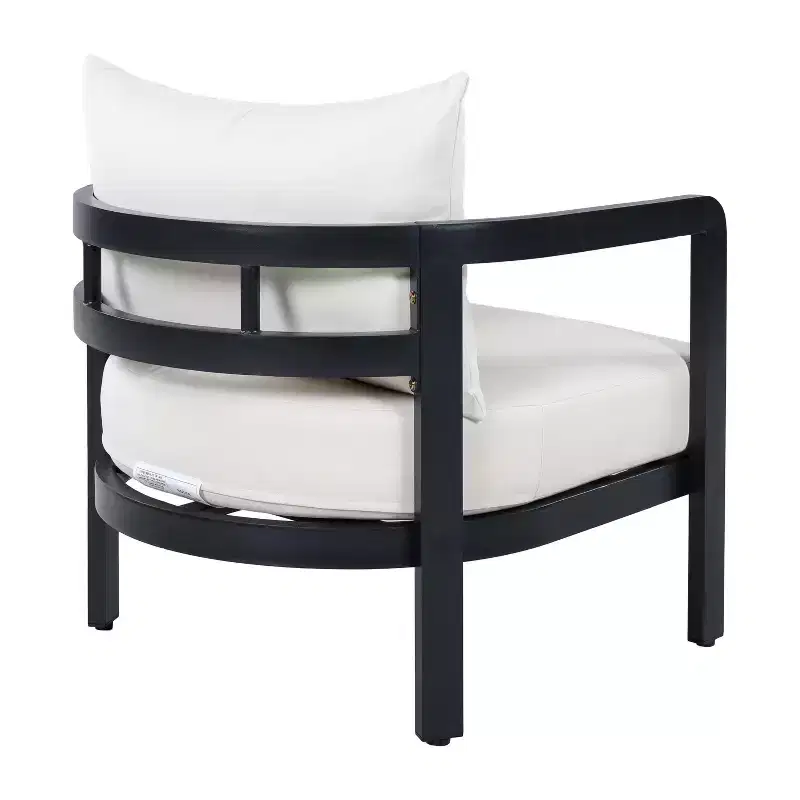 Christopher Knight Home Miguel Modern Aluminium Patio Accent Chair with Curved Backrest and Cushion