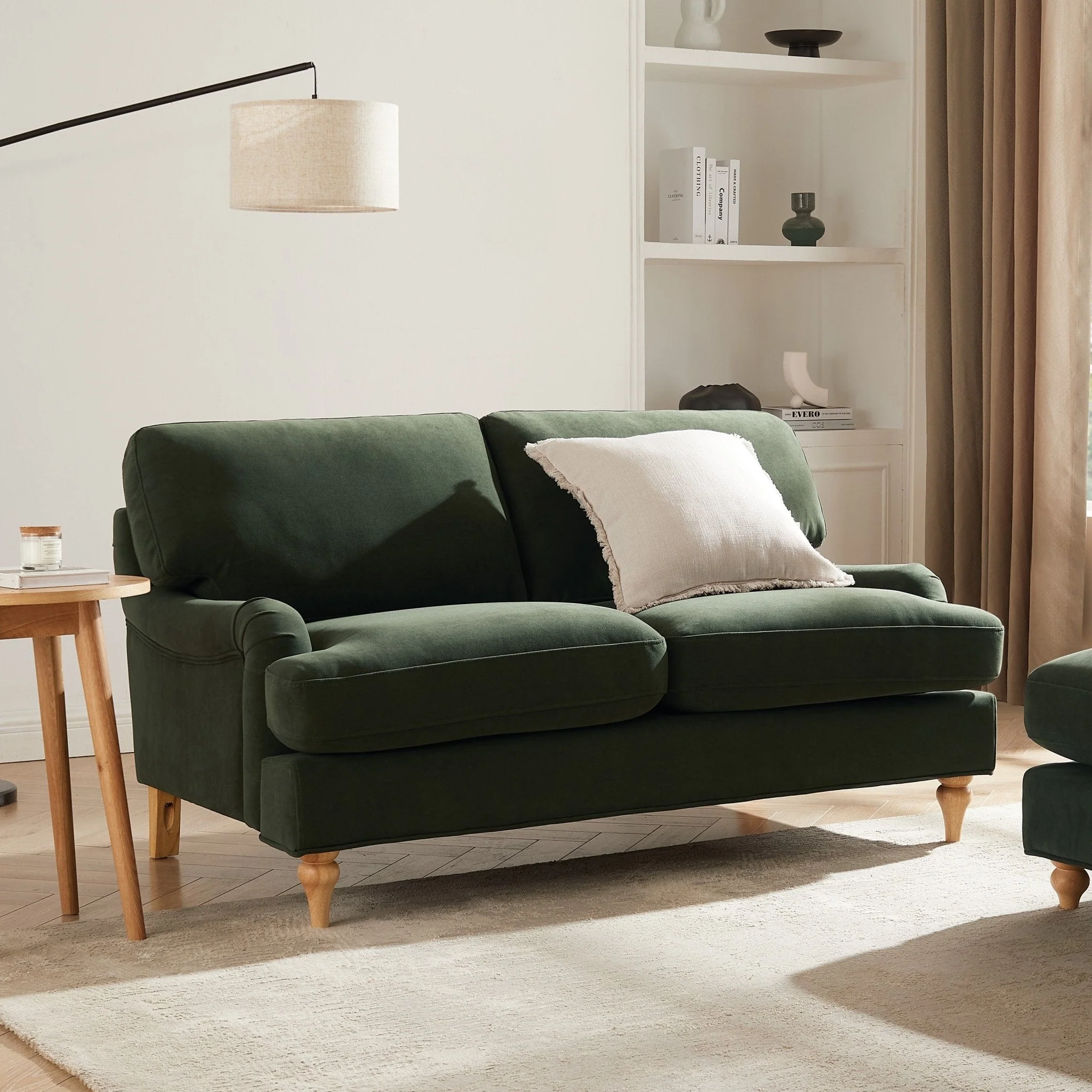 2 Seater Sofa - Dark Olive Green - Lead the way for effortless style and luxurious comfort with the in a beautiful matte velvet.