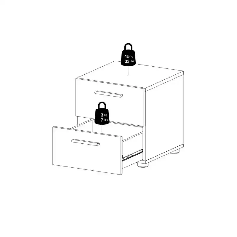 Tvilum, Austin 2 Drawer Nightstand