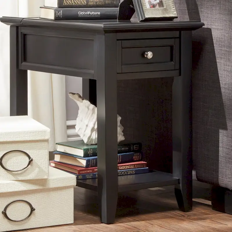Zayden 1-drawer Side Table with Charging Station by iNSPIRE Q Bold