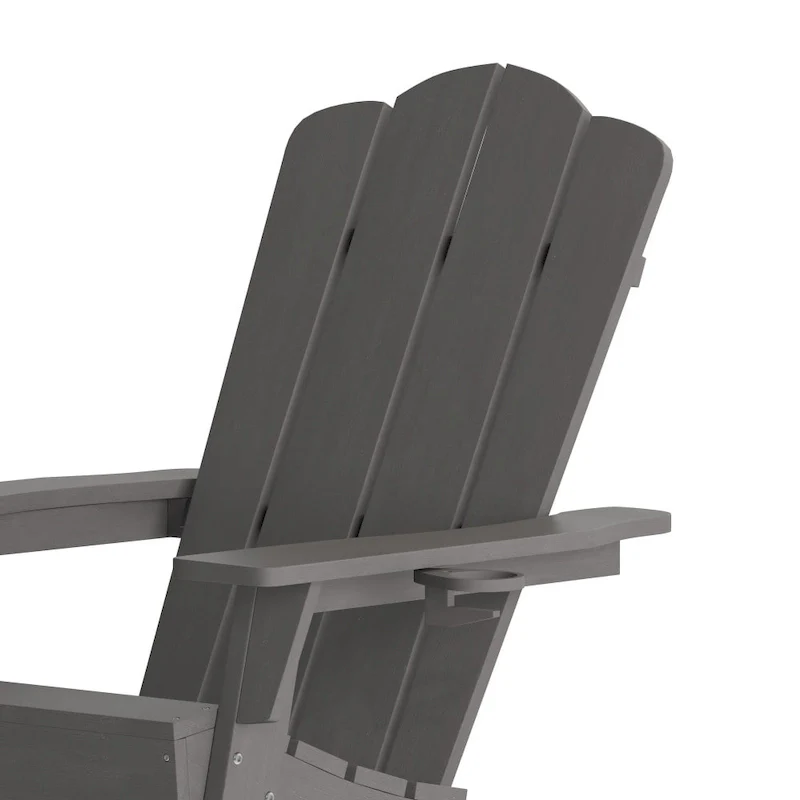 Set of 4 All-Weather Adirondack Chairs with Cupholders