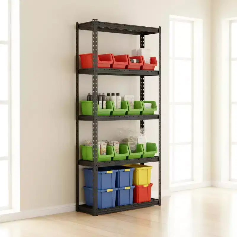 5-Tier Heavy Duty Metal Wire Shelving Unit, Adjustable Shelves & Anti-Slip Feet, 1-4 Pack