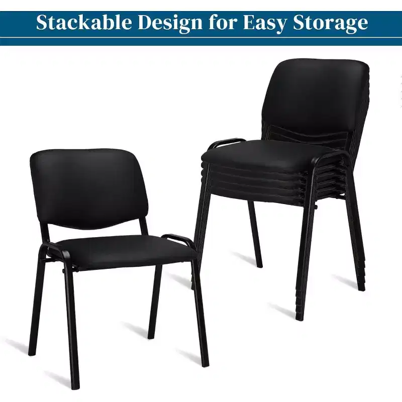Karl Home 5-Pack PU Waiting Room & Conference Room Stackable Chairs