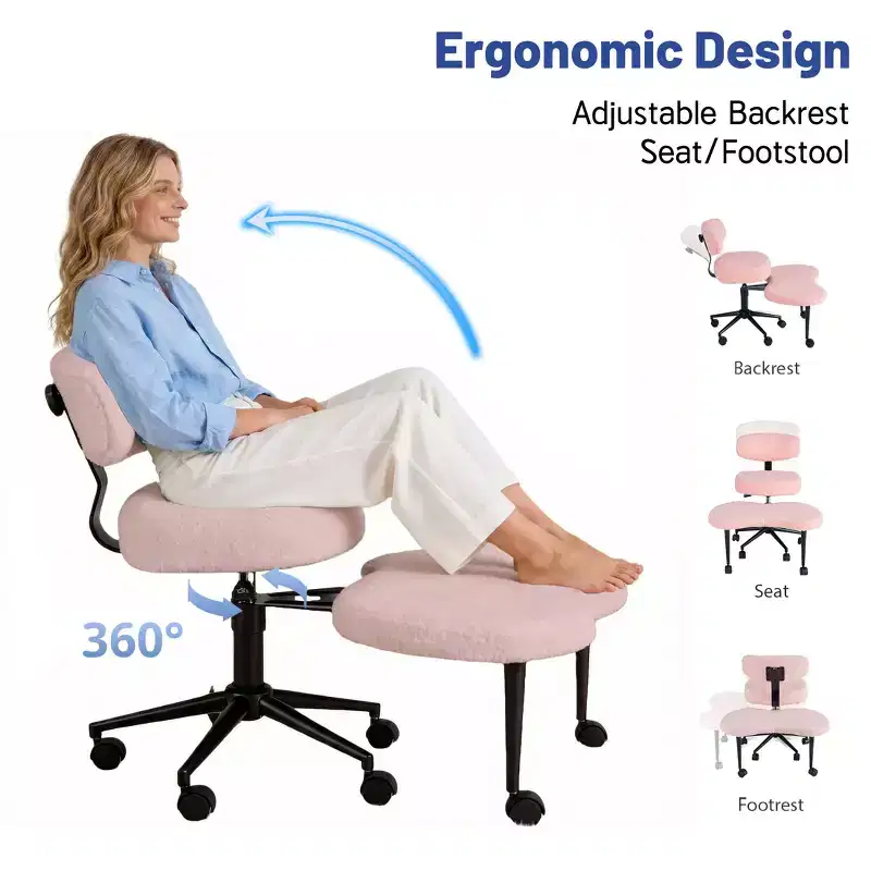 JIONJOY Ergonomic Cross-Legged Meditation & Office Chair - 360 Swivel, Adjustable Height, Multi-Position Seat