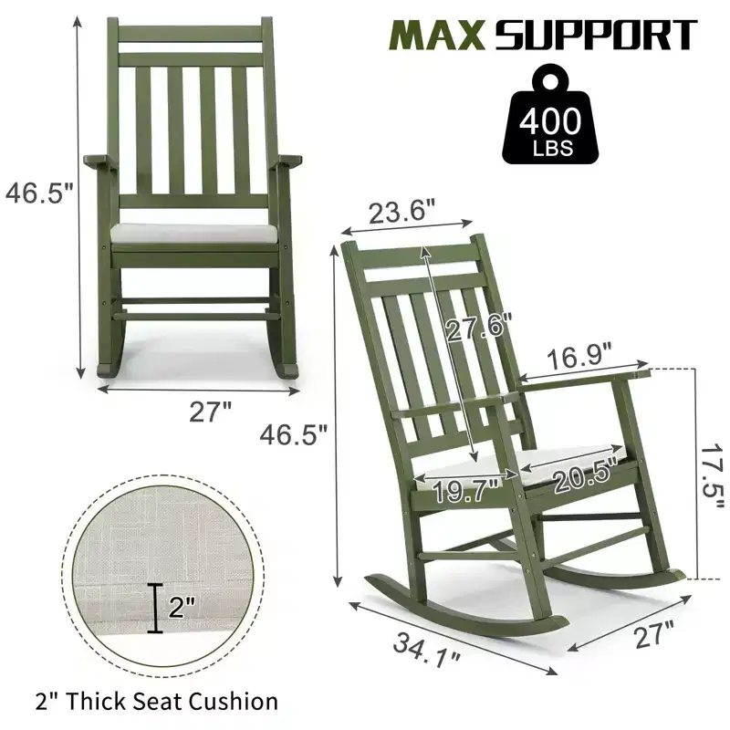 Karl Home | Solid Wood Patio Rocking Chair