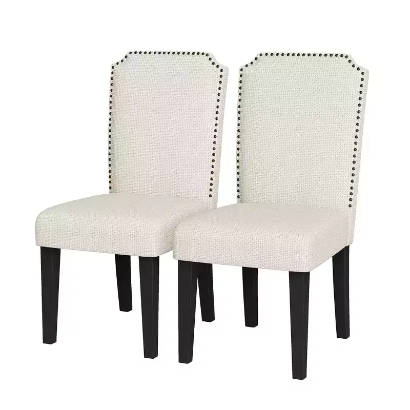 Modern Upholstered Dining Chairs. Modern Woven Fabric Kitchen Chairs for Dining Table. Comfortable Dining Room Chair for Home Living Room. Gray