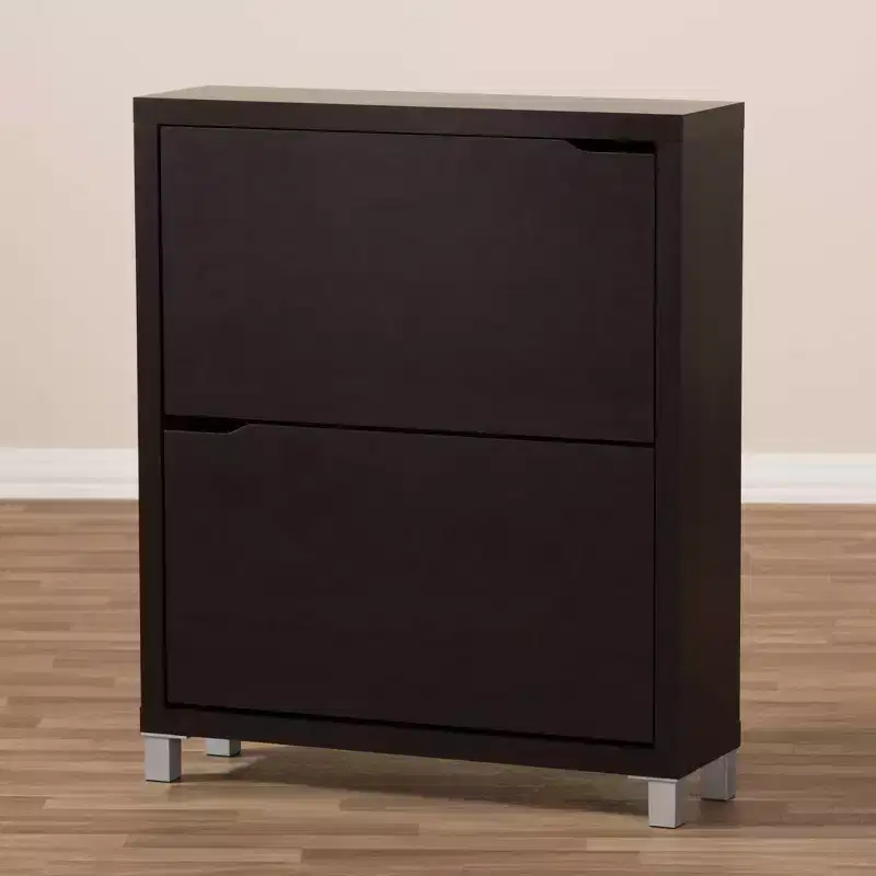 Simms 2 Drawer Modern Shoe Cabinet - Baxton Studio