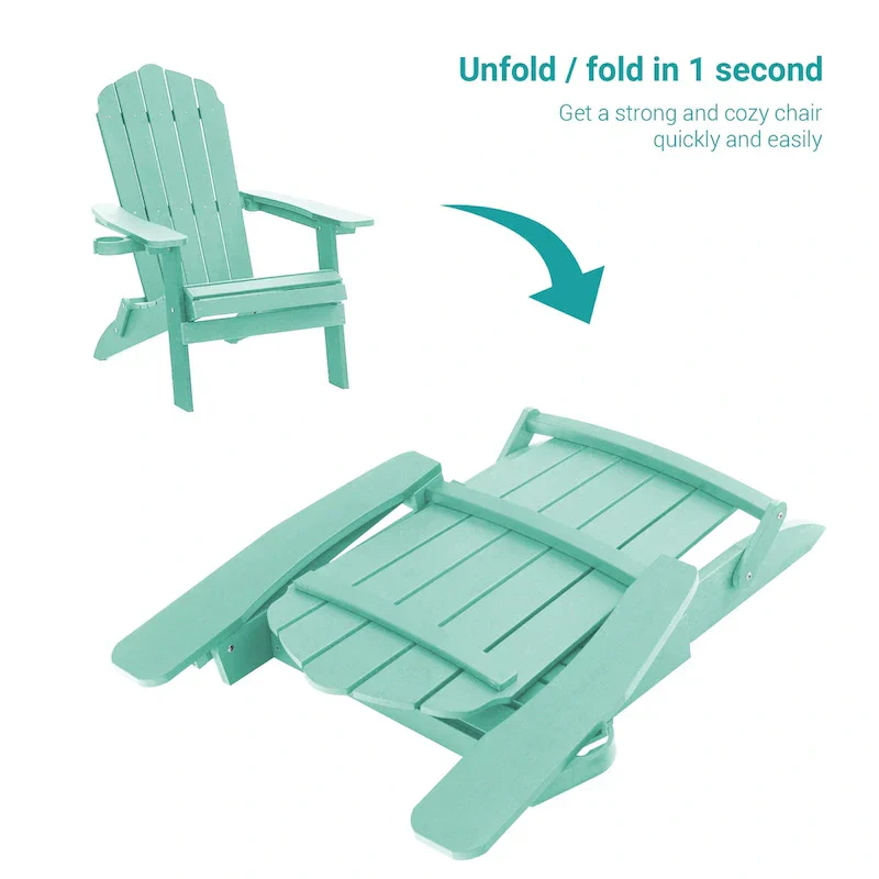 Bonosuki Set of 2 Folding Adirondack Chair Patio Fire Pit Chair