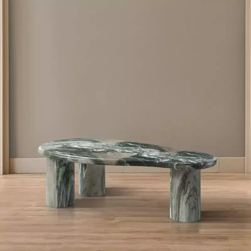 Meridian Furniture Sassari Green Marble Finish Concrete Coffee Table