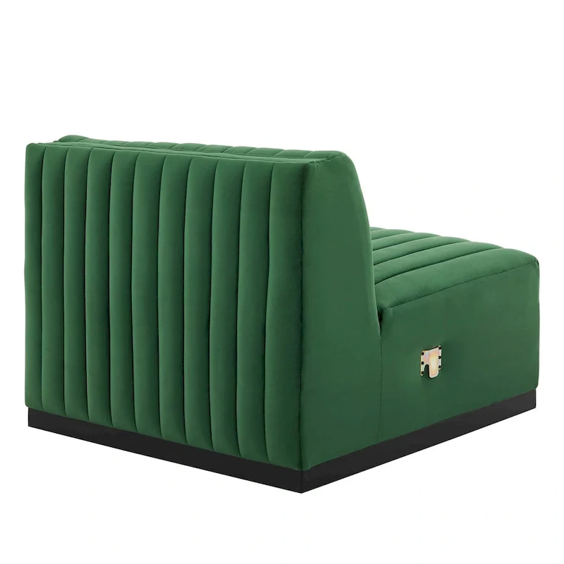 Channel Tufted Velvet Upholstered Sofa