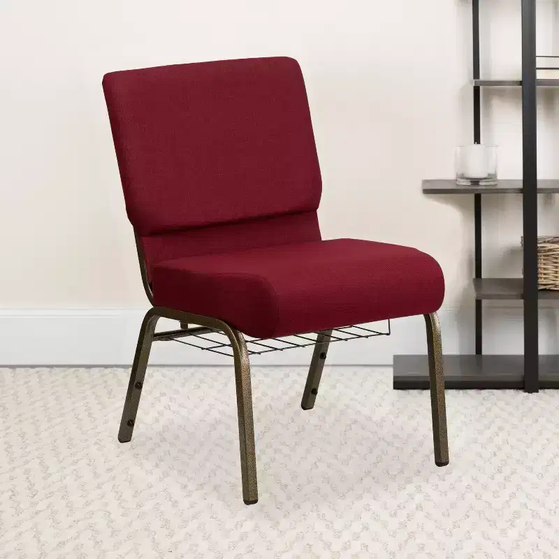 Flash Furniture HERCULES Series 21''W Church Chair with Book Rack