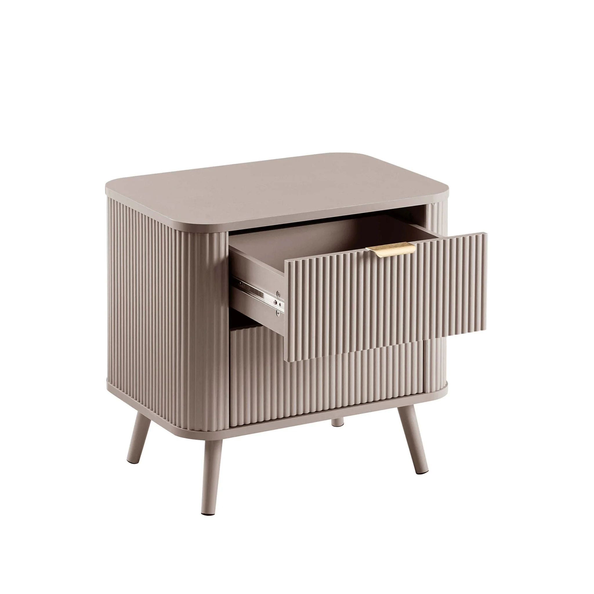 2 Drawer Bedside Table - Taupe