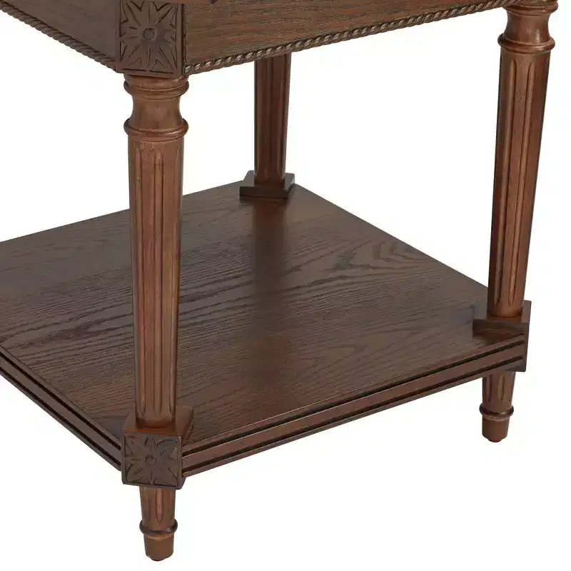 Regency Hill Pullman 22 Wide Distressed Walnut Wood Square End Table