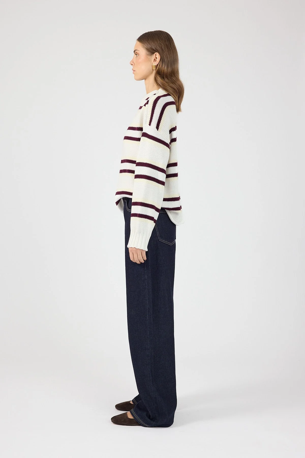 Stripe Knit Jumper Cream Stripe