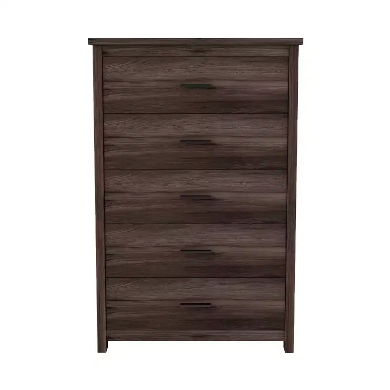 5-Drawer Dresser with Retro Country Style Easy Buckle Assembly, Smooth Sliding Drawers, Safe Storage for Bedroom