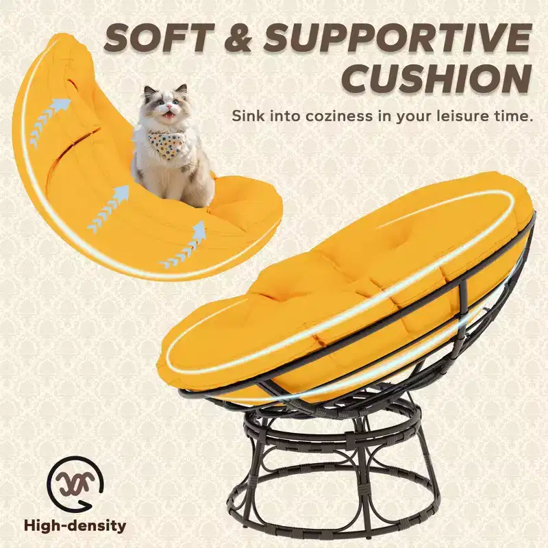 Papasan Patio Chair with Cushions