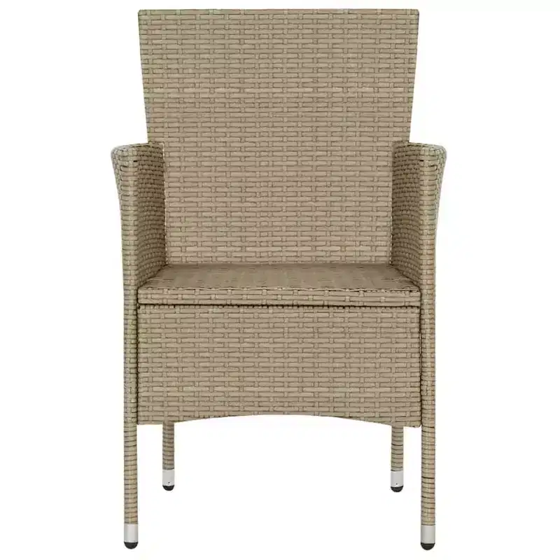 vidaXL Rattan Chair Set of 2 Poly Rattan and Steel