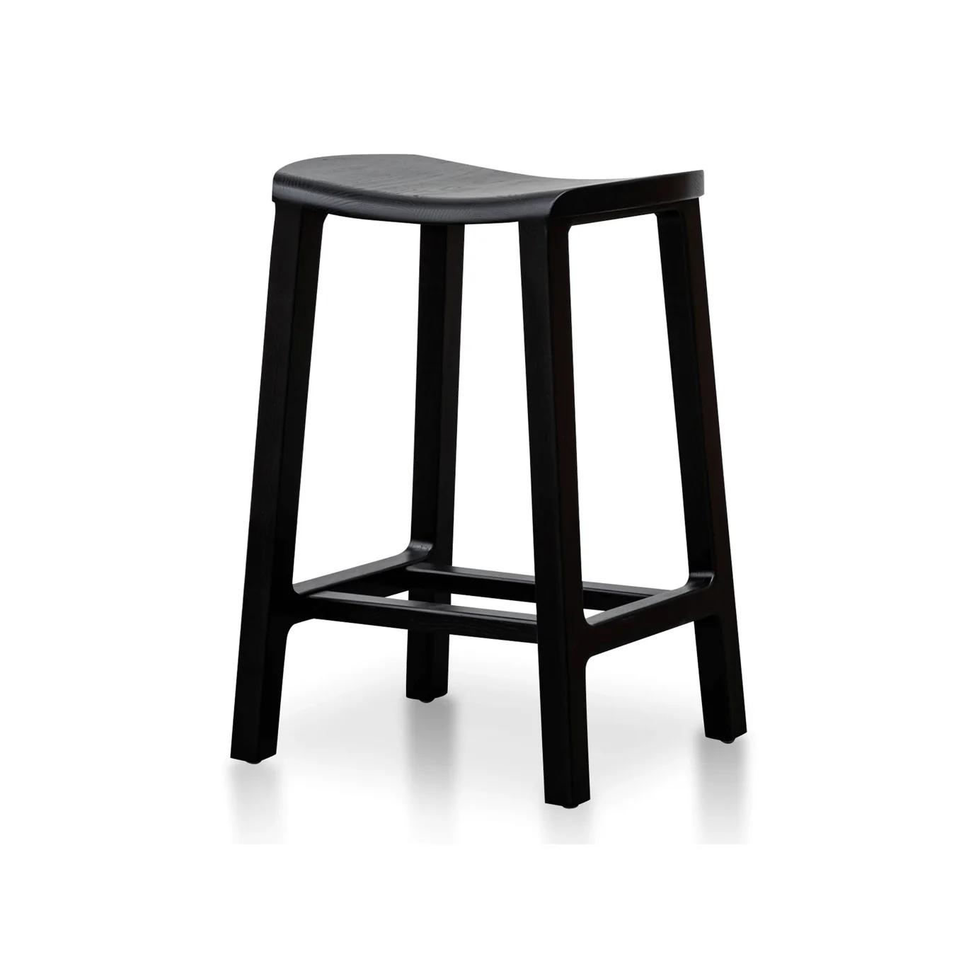 Minimalist Black Wood Barstool for Kitchen