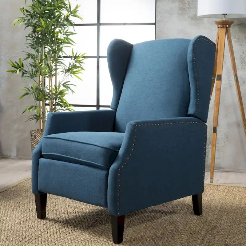 Wingback Push-Back Recliner Chair, Upholstered, Classic Style, Living Room Accent