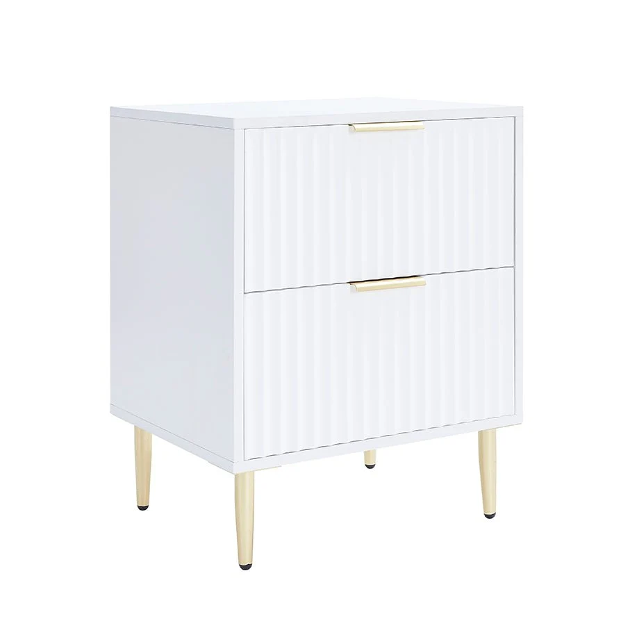 2 Drawer Bedside Table - Warm White