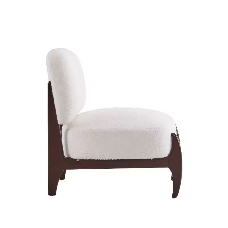 Christopher Knight Home Anna Modern Rubberwood Boucle Upholstered Accent Chair Beige