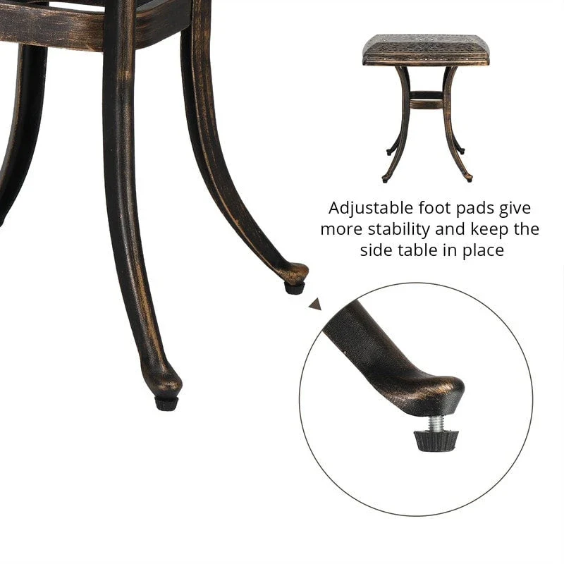 Patio 21  Cast Aluminum Dining Table with Umbrella Hole