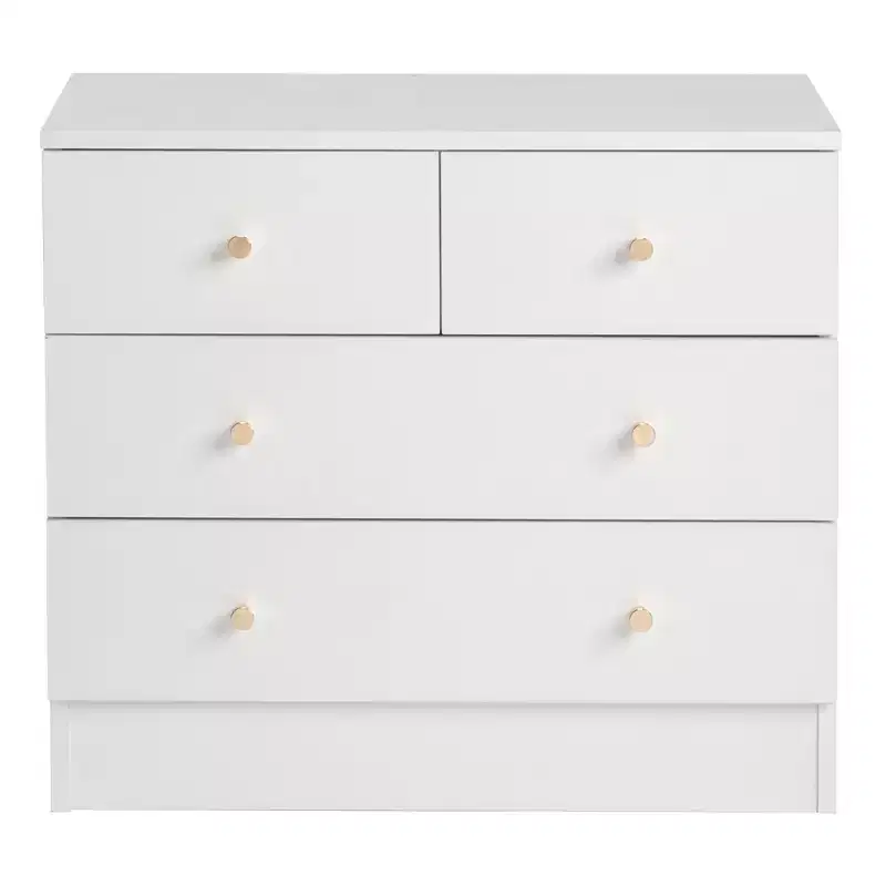 Karl Home 4-Drawer White Particle Board 25.98in. W Chest of Drawer