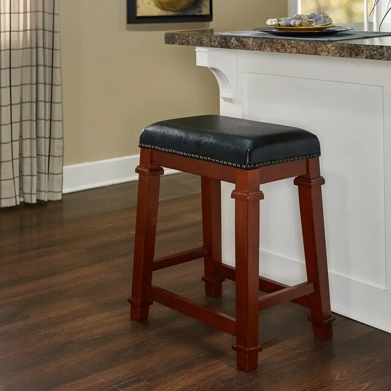 Linon Willamette Faux Leather 24.98-inch Backless Counter Stool