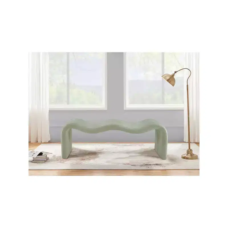 Meridian Furniture,Willow Chenille Fabric Bench