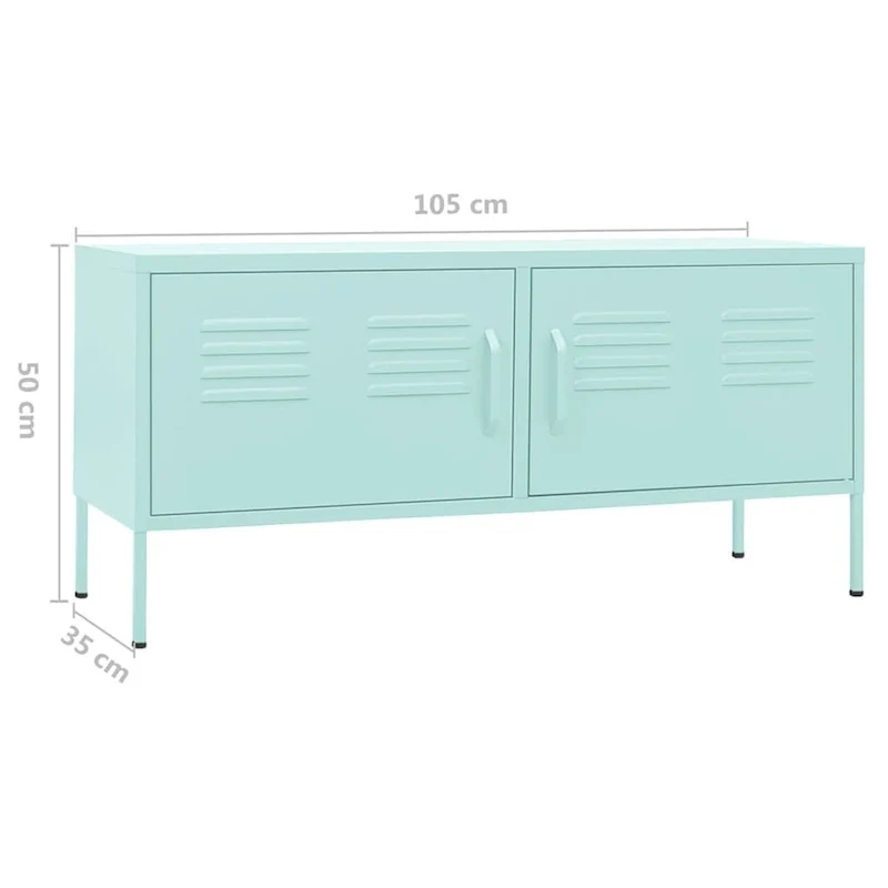 vidaXL TV Stand TV Unit Sideboard Home TV Console Media Unit Cupboard Steel - 41.3 x 13.8 x 19.7