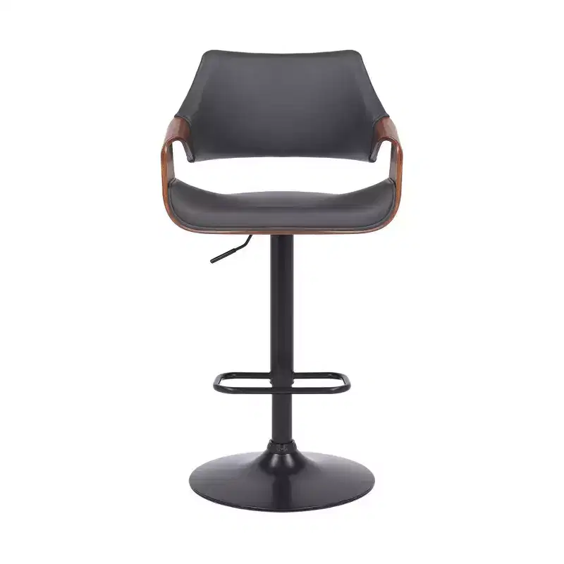 Aspen Adjustable Faux Leather Metal Swivel Barstool - Armen Living