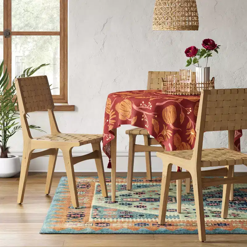 Woven Dining Chair Natural Wood