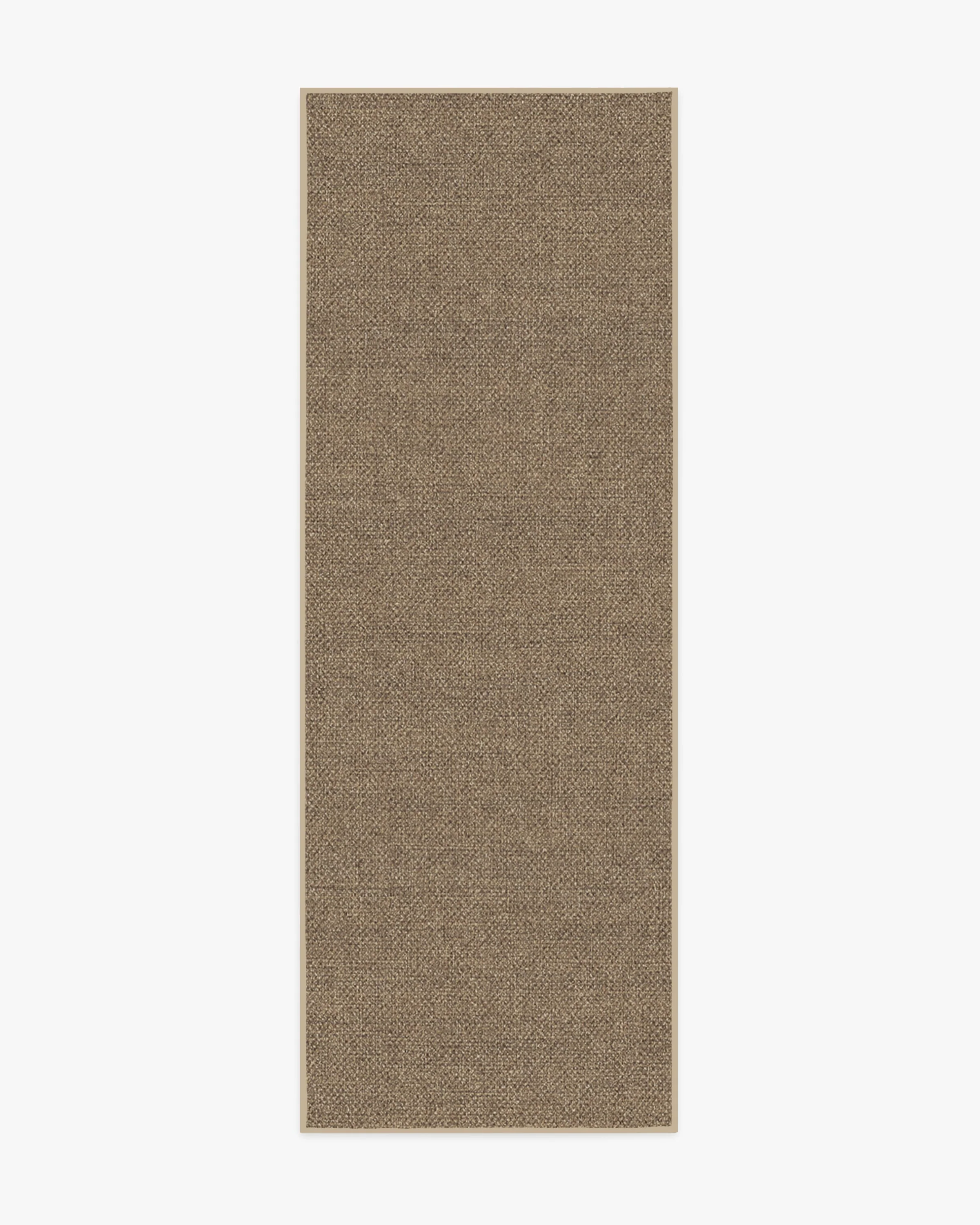 Natural Rustic Recycled Polyester Flatwoven Rug with Sand Jute-Look Solid Texture for Living Room & Bedroom