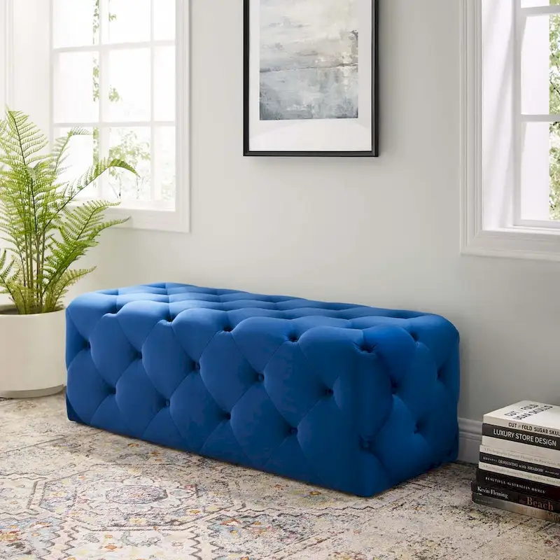 Carson Carrington Ullervad 48-inch Button Tufted Entryway Velvet Bench