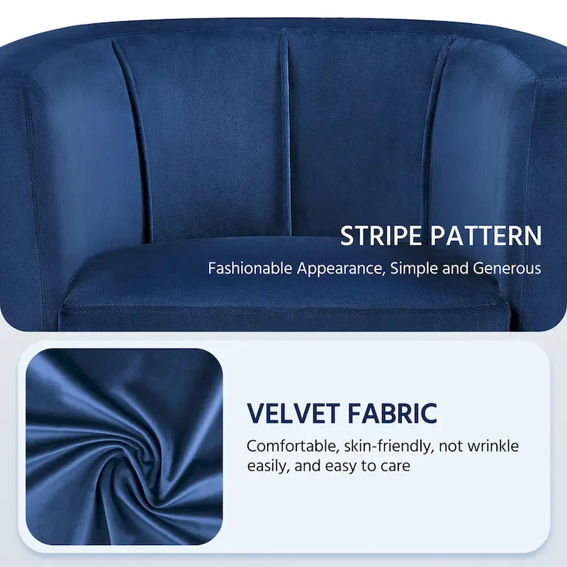 Yaheetech Modern Barrel-shaped Chair Upholstered Velvet Club Chair